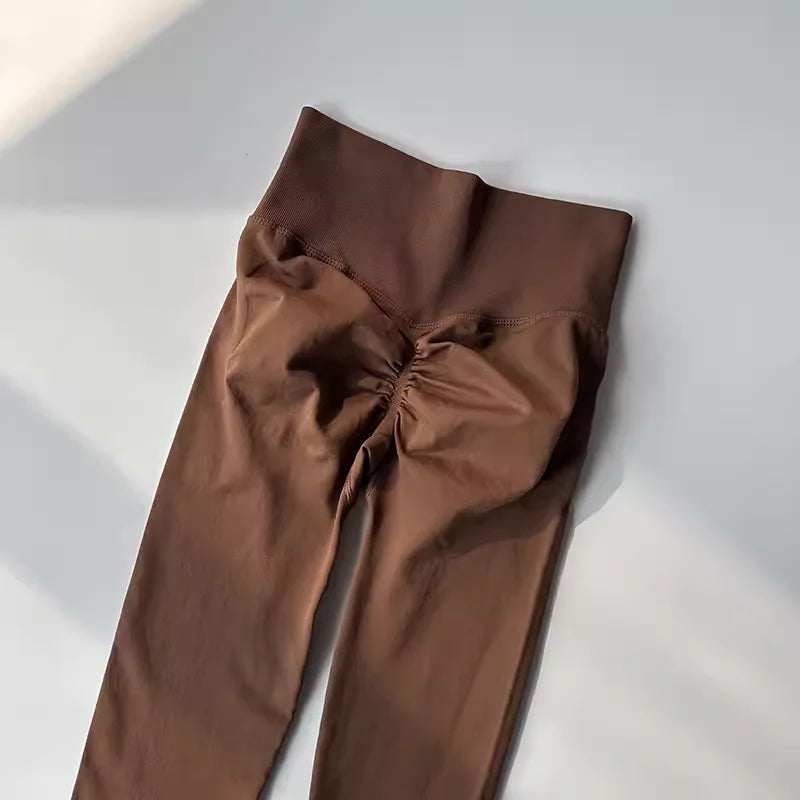 Legging Yoga Feminina Cintura Alta Sem Costura Push Up Legging Esportiva Fitness Corrida Levanta Bumbum Altamente Elástica Legging de Academia