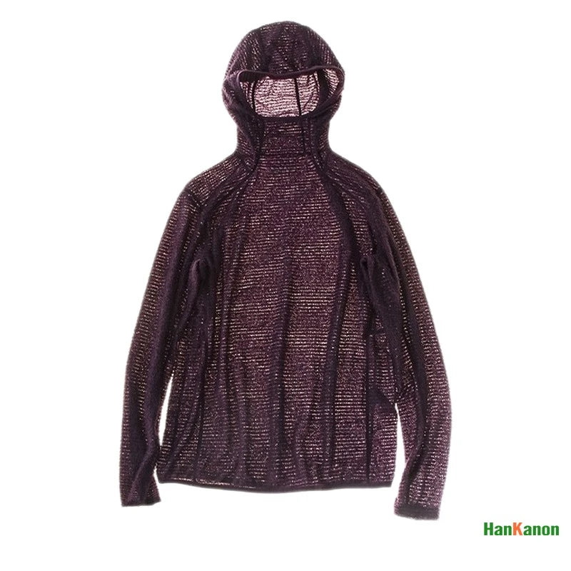 Camiseta Térmica Masculina de Manga Longa Thermolite® Leve com Capuz para Caminhada, Acampamento e Ciclismo Antiestática e Antipilling