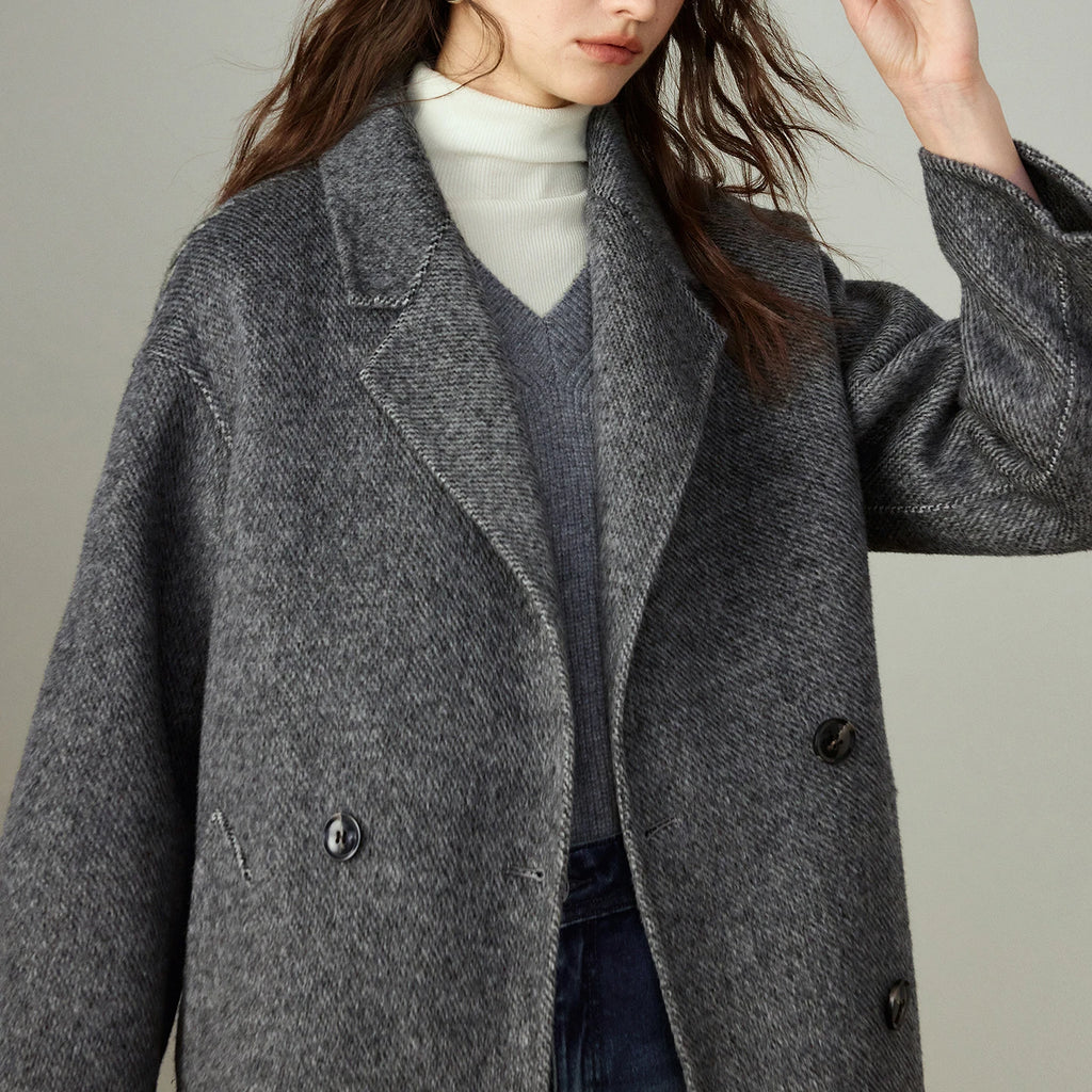 TOYOUTH Women Coats 2025 Winter New Luxury Camel Wool & Woolen Commuter High Intellectual Woolen Mid-length Overcoats