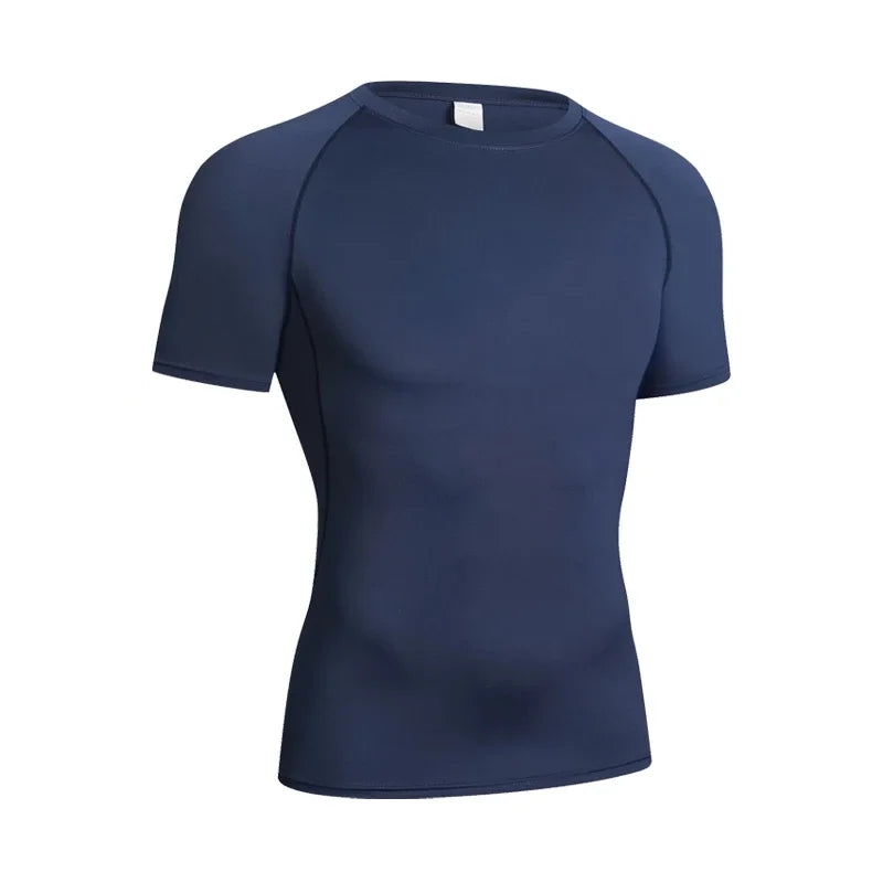Camiseta Esportiva de Compressão Masculina Manga Longa Corrida Camisa Fitness Elástica Atlética Treino de Academia Esportiva Top
