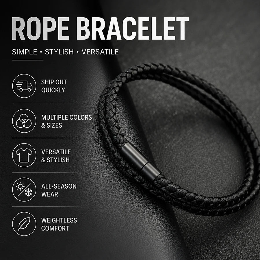 Pulseira Masculina Minimalista Corda Quilha Grau 4mm Múltiplas Cores e Tamanhos Disponíveis Pulseira Artesanal Trançada Étnica