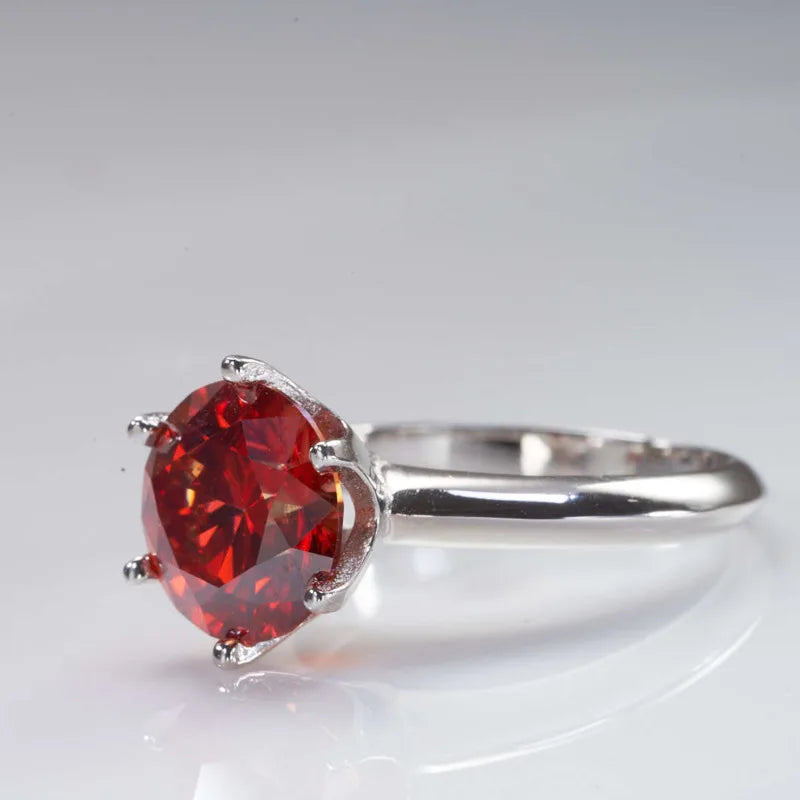 JoyceJelly 1/2/3/5ct Anéis de Moissanite Coloridos Femininos Com GRA Prata Esterlina 925 Joias de Luxo Atacado Preço Baixo