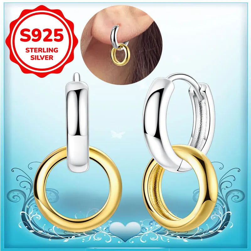 Brincos Femininos Pendentes 100% Genuínos em Prata Esterlina 925 Hipoalergênicos Luxuosos Elegantes Joia Fina Presente de Aniversário para Ela