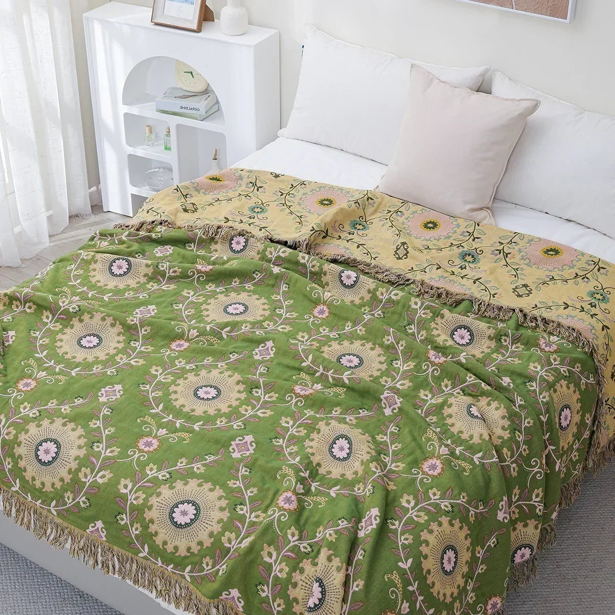 Japanese Throw Blanket Cotton Double Sided Sofa Cover Sofa Cushion Leisure Blanket Bedspread Four Seasons Cooling Quilt Sheet