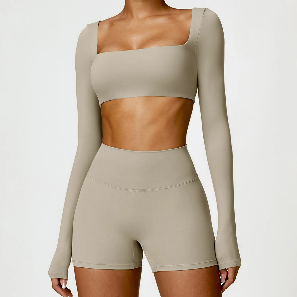 Top Fitness Sem Costura Manga Longa — Suporte e Estilo no Treino