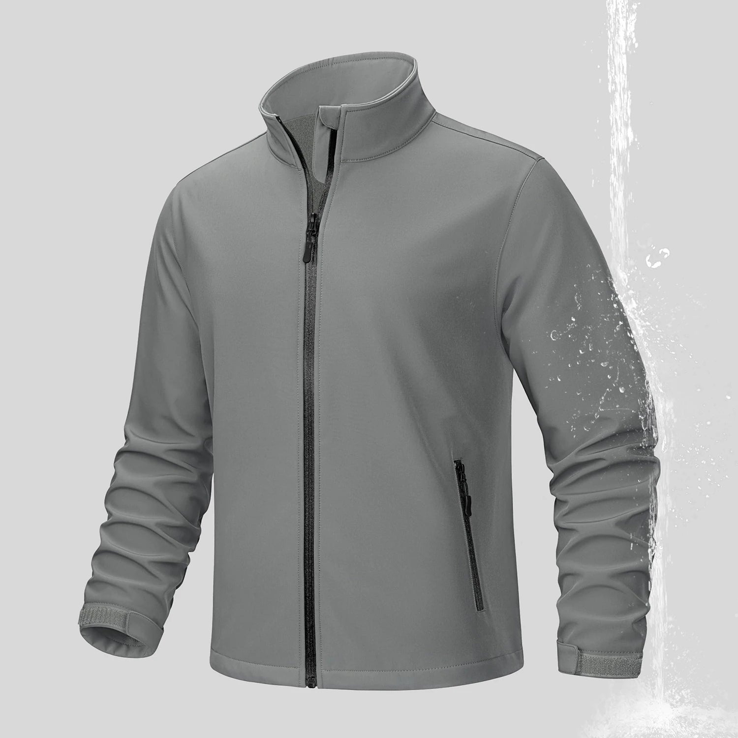 Tacvasen Jaqueta Softshell Masculina Forrada com Fleece Zíper Completo Jaqueta de Chuva Masculina Jaqueta de Trabalho ao Ar Livre Corta-vento Masculino para Trekking Primavera Caminhada