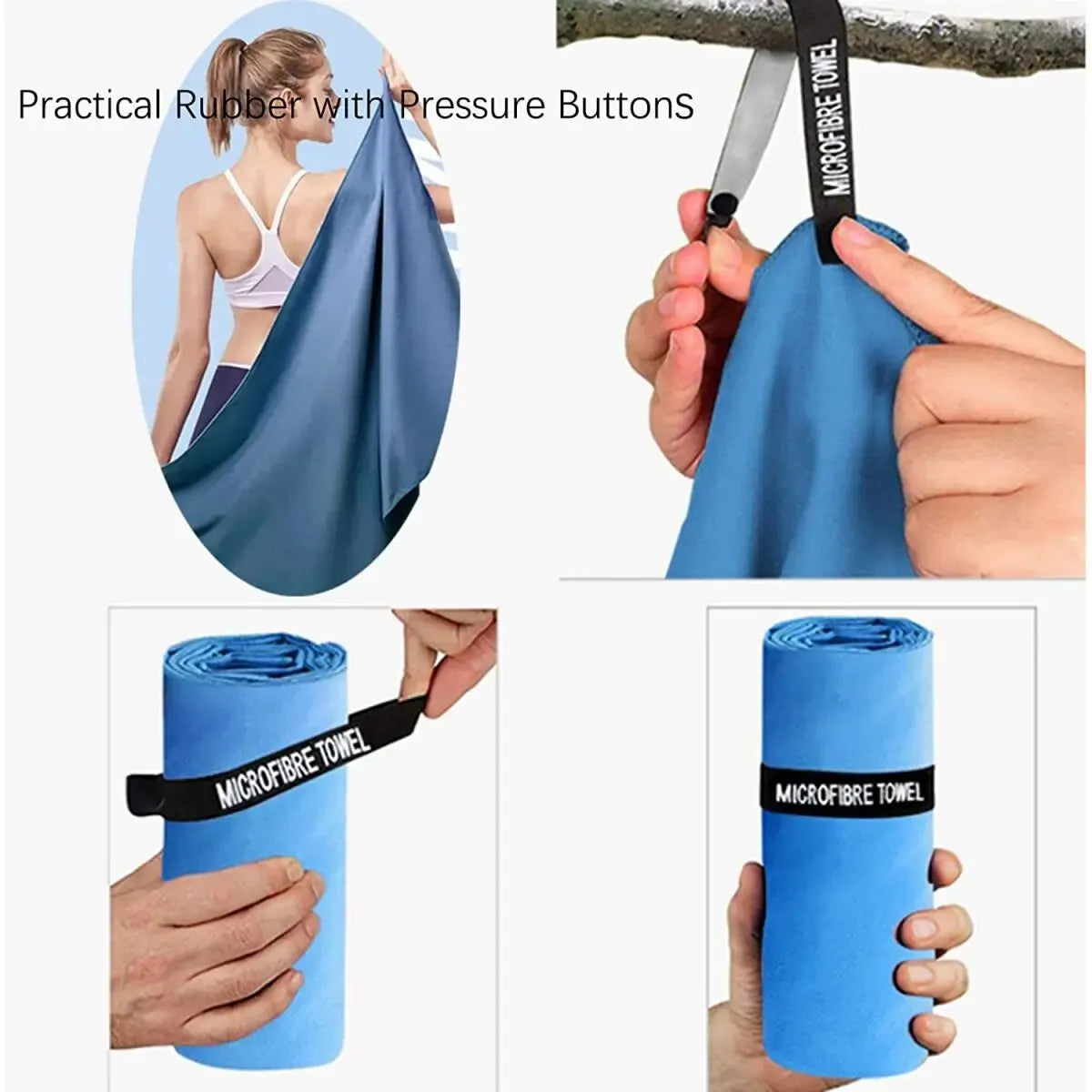 Toalha Esportiva Compacta — Secagem Rápida para Academia e Outdoor