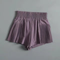 Shorts Esportivos Femininos com Bolsos, Shorts de Secagem Rápida, Calças de Yoga Falsas de Duas Peças de Cintura Alta, Shorts de Corrida e Fitness Verão