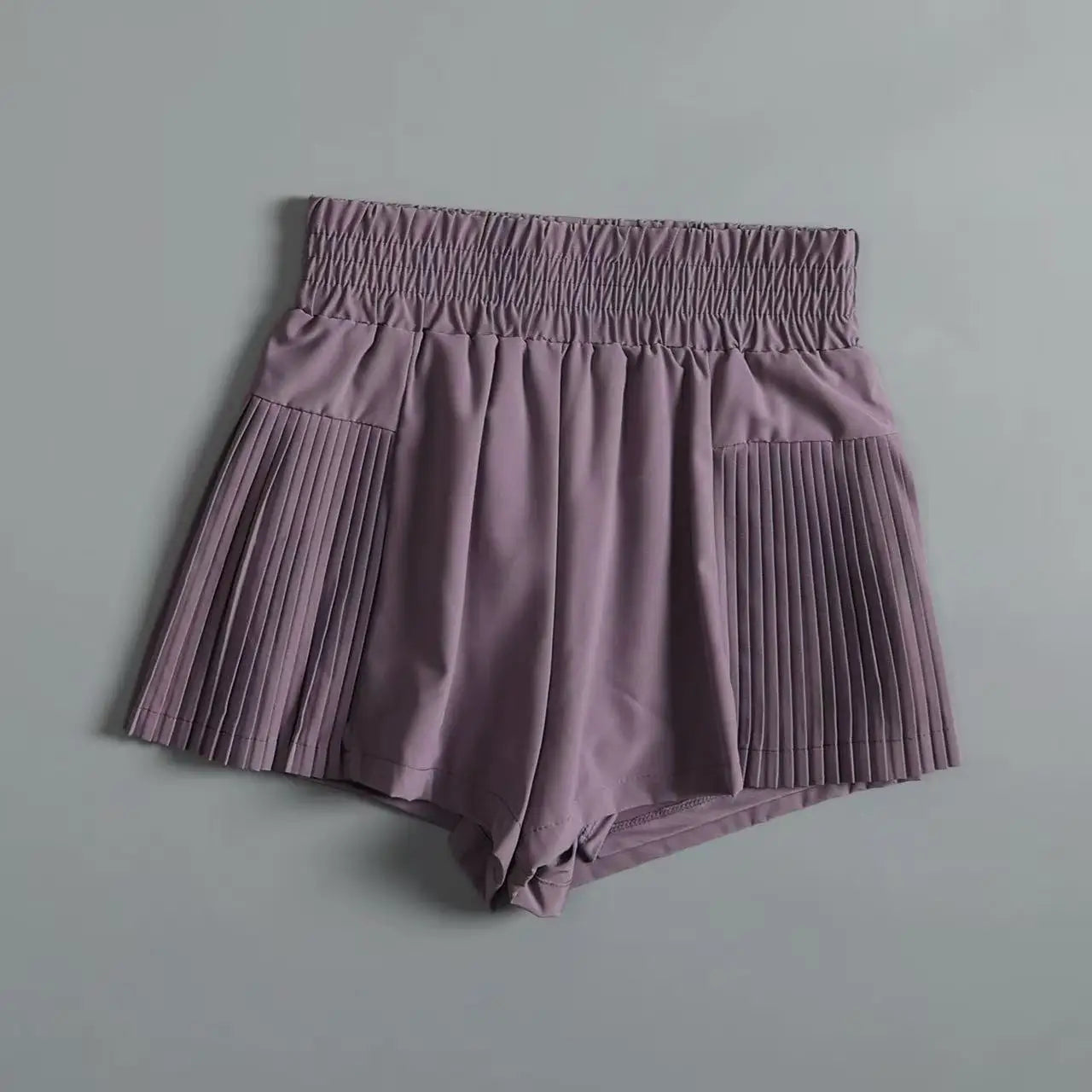 Shorts Esportivos Femininos com Bolsos, Shorts de Secagem Rápida, Calças de Yoga Falsas de Duas Peças de Cintura Alta, Shorts de Corrida e Fitness Verão