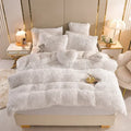 Luxury Autumn Winter Warm Pink Bedding Set Plush Kawaii Mink Velvet Queen Duvet Cover Set with Sheets Single Double Bedding Sets
