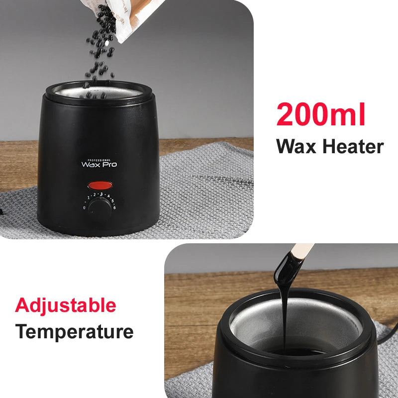 Aquecedor de Cera para Depilação 200ml Máquina de Depilação Kit de Depilação Cera Derretida Aquecedor de Parafina Máquina de Aquecimento de Cera em Grãos