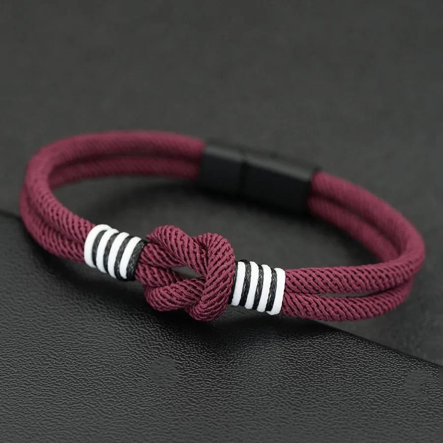 Pulseira de Corda Estilosa Masculina 4 Cores Disponíveis Grau A Cordão 4mm Amuleto Bracelete Fivela Magnética Destacável Acessórios Casuais Masculinos