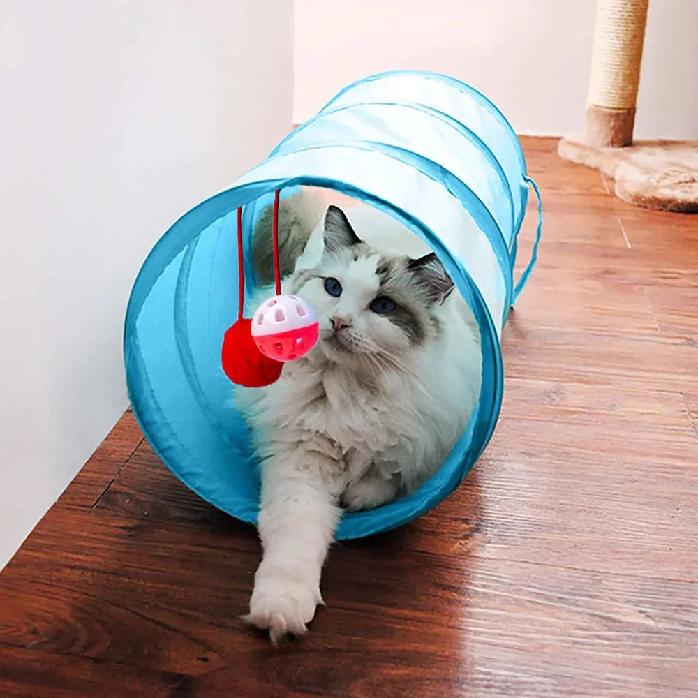 Brinquedos para Gatos Túnel Dobrável Tubo Cubo Gatos Brinquedos Túnel Gatinho Tenda Casa Divertida Tubo Pet para Cães Pequenos Gatos Treinamento Suprimentos