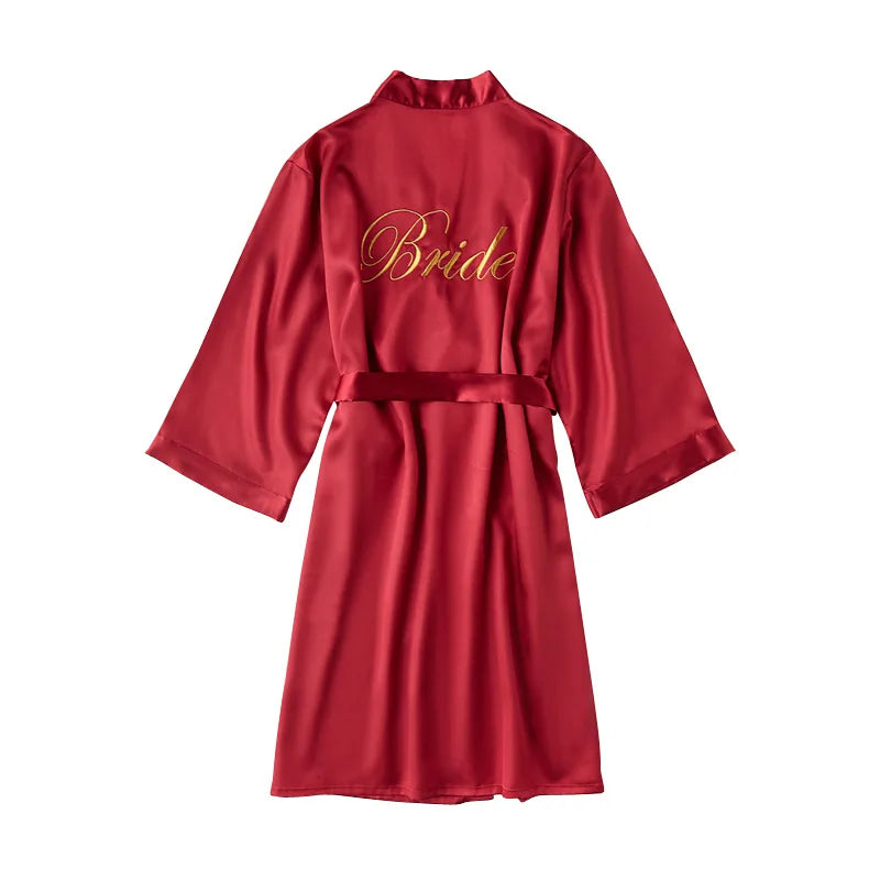 Lady Bridal Robes Bridesmaid Dresses Elegant and Sexy Women's Bathrobes Nightgowns Long Gowns for Bachelorette Loungewear