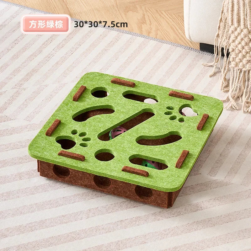 Brinquedo de Quebra-Cabeça para Gatos, Caixa de Feltro para Quebra-Cabeça, Brinquedo para Exercitar Gatos com Bolinha, Esporte Interno, Entretenimento, Brinquedos de Caça para Gatos Internos