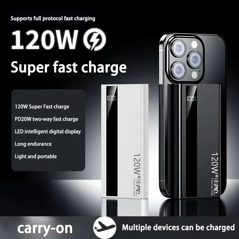 Power Bank 500000mAh 120W Super Fast Charging Portable High Capacity