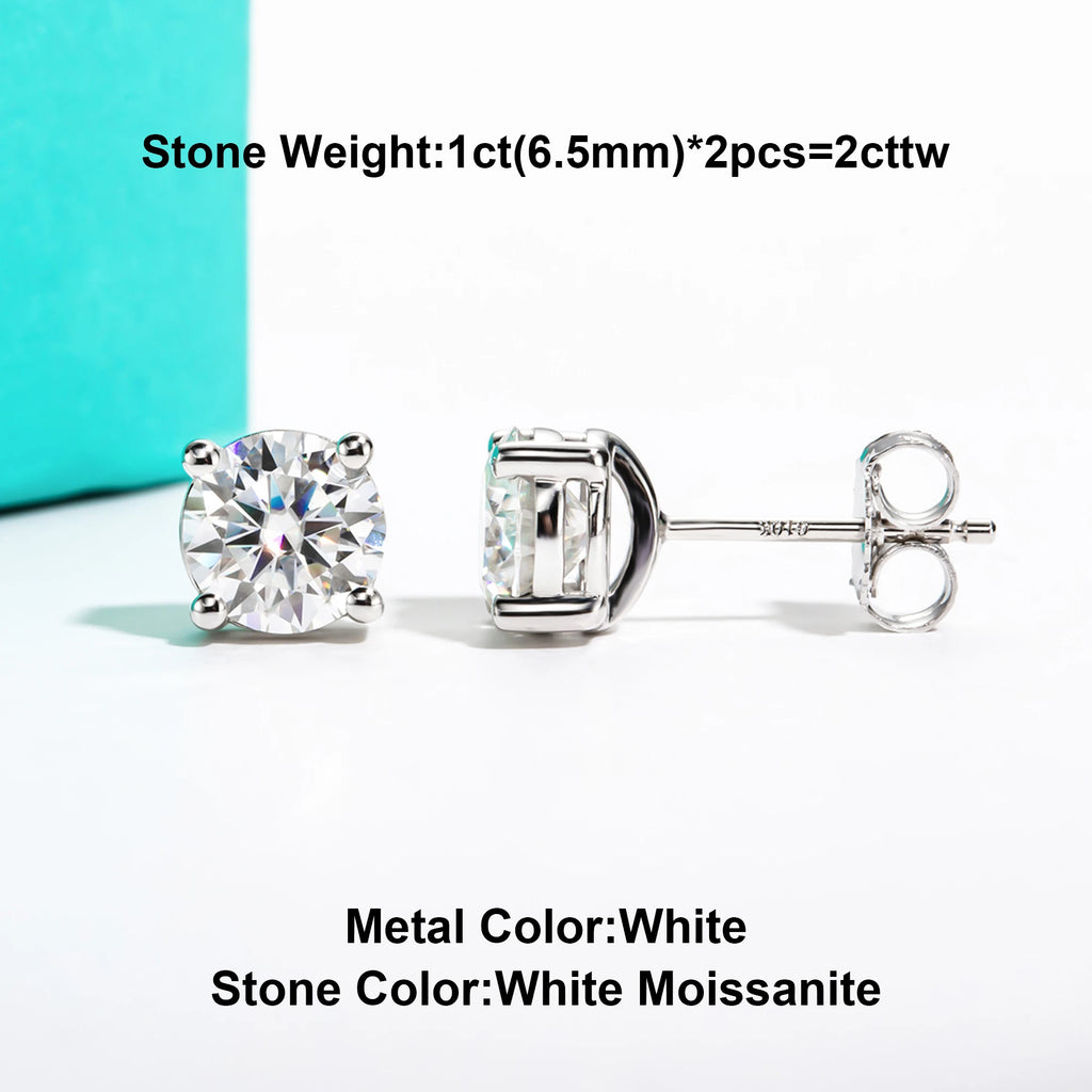 AnuJewel 10k Gold 4/3/2/1.6/1/0.6ct Moissanite Stud Earrings For Women Real 10K Gold Post Anti-allergy Men Earrings Jewelry