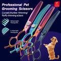 Tesouras de Tosa para Cães Fenice Professional 7.0/7.25/7.5 Polegadas JP440C Coloridas Curvas Desbaste Chunkers para Rosto e Corpo de Cães