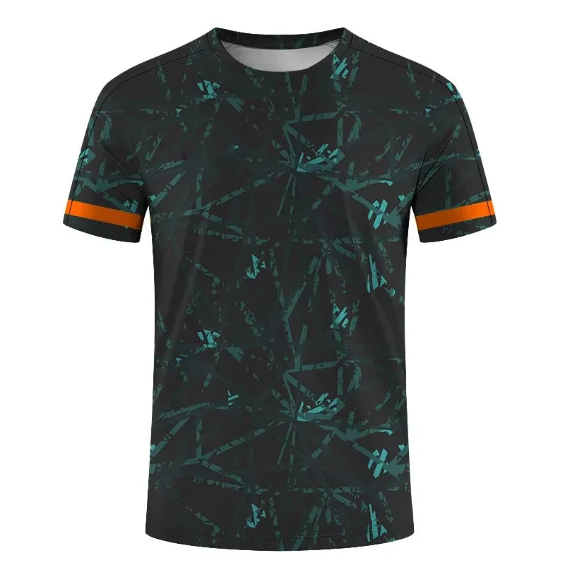 Simple Fashion Sports T-shirts For Men Summer Outdoor Short Sleeve 3D Printed T Shirts Casual Loose Running Fitness Tees Tops