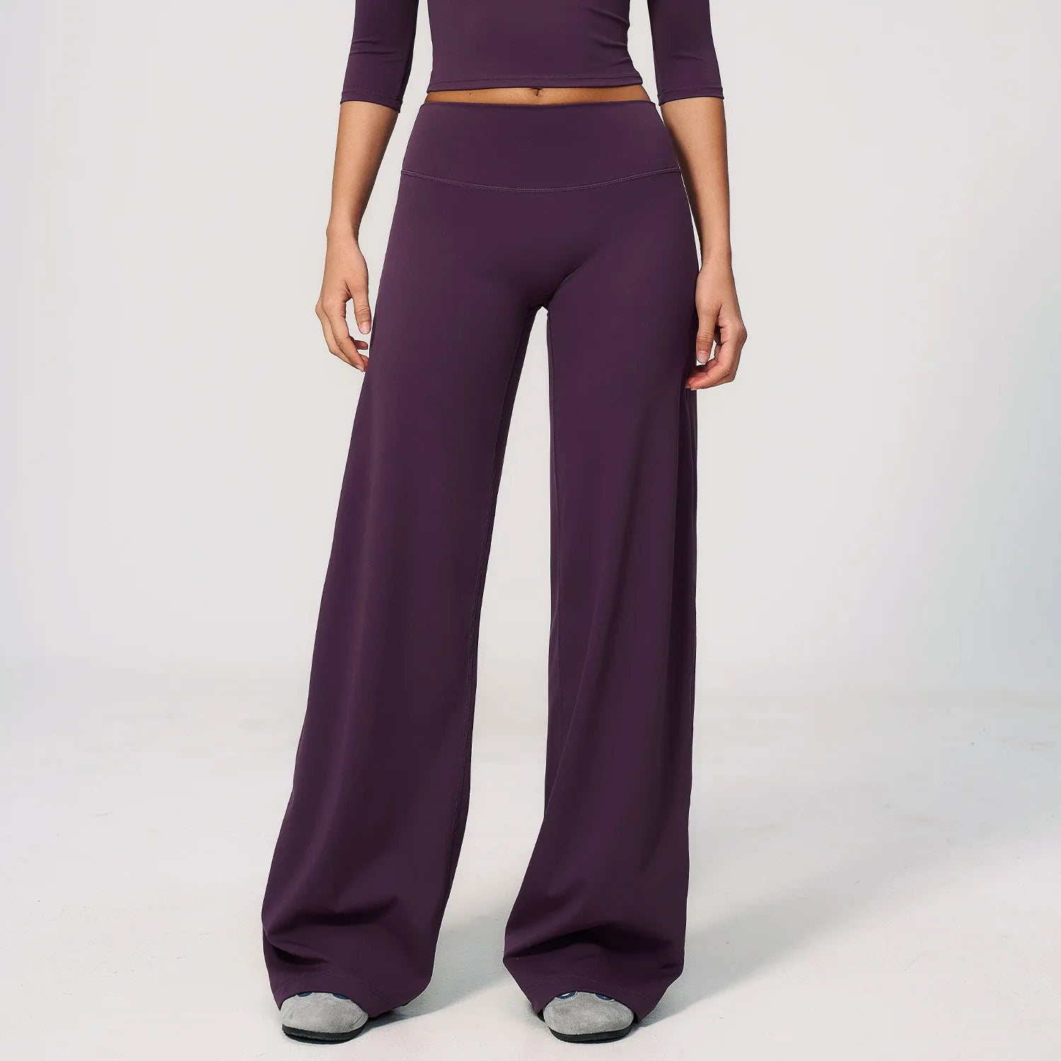 Yoga Pants Women Straight Leg Bottoms Women's Mid-Waist Fitness Pants Gym Leggings Naked Feel Pilates Running Sports Trousers