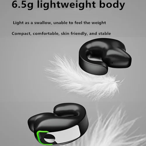 Fone de Ouvido Bluetooth 5.3 com Microfone e Clipe de Orelha TWS Sem Fio Único de Ouvido HD HiFi Estéreo Controle por Toque Esportivo