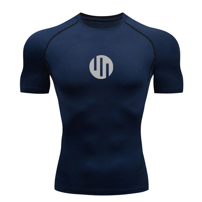 Camisa de Compressão Manga Longa Masculina para Corrida Treino Academia Esportes Roupa Íntima de Secagem Rápida Antissuor Protetor Solar Segunda Pele Masculina