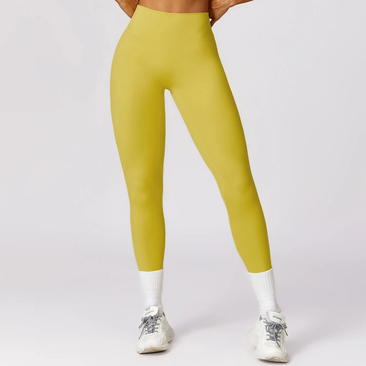 Calça Legging Fitness Feminina Cintura Alta de Treino Calças de Corrida Tights Scrunch Push Up Esportivas Respiráveis Roupa de Yoga