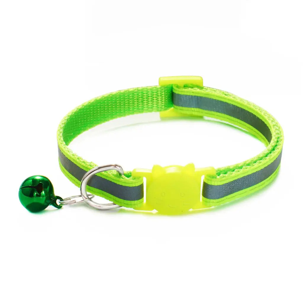Cute Fashion with Bells Adjustable Size Cat Head Pattern Nylon Buckles Kitten Decor Cat Neck Strap Pet Accessories Cat Collar