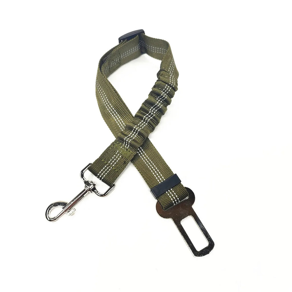 Cinto de Segurança Ajustável para Cães, Arnês para Cães, Nylon Refletivo, Amortecimento, Elasticidade, Acessórios de Viagem para Cães