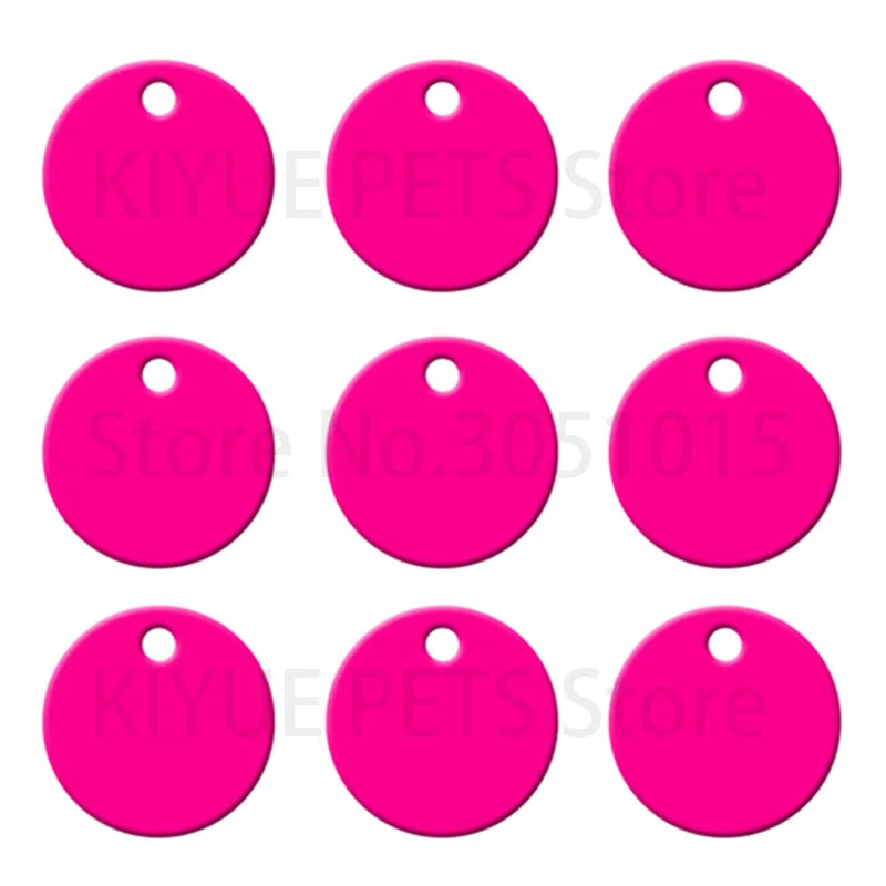 Wholesale 100pcs Round Aluminium Dog ID Tag Custom Cat Dogs Name Pet ID Tags Plate Tags Round For Pets Dog Necklace Pendant