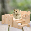 Cama de Madeira para Pets Pequenos Anões Hamster Porquinho-da-Índia Chinchila Coelho Gerbil Robusta Durável Segura Longa Duração Fácil de Montar