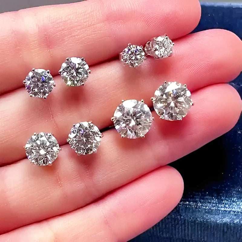 Brincos Moissanite Diamante 0.5-2ct Premium Feminino Original Prata Esterlina 925 Fecho de Rosca Brinco Moissanite Feminino 2026