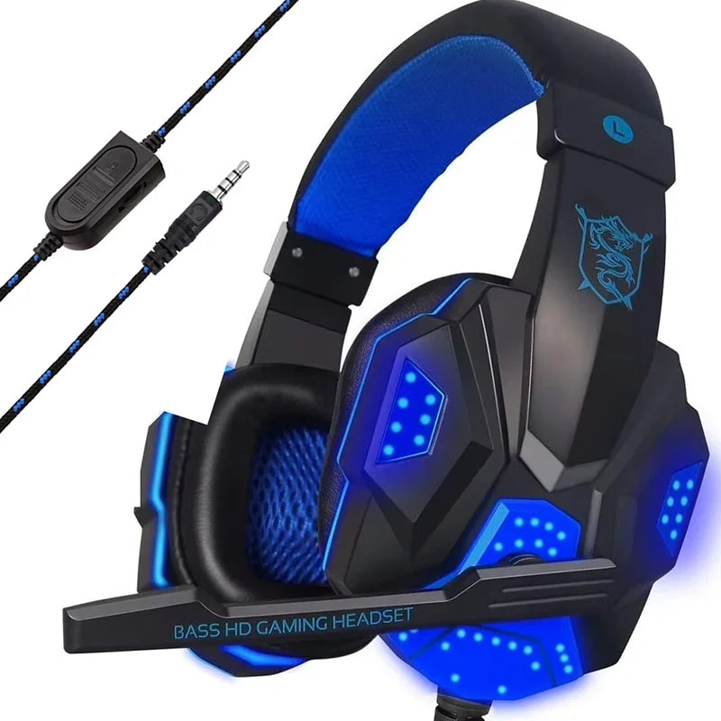 Headset Gamer Com Fio 3,5 mm Ajustável Em 120° Com Microfone Com Cancelamento De Ruído Para PS4/PS5/Xbox/Smartphone/PC