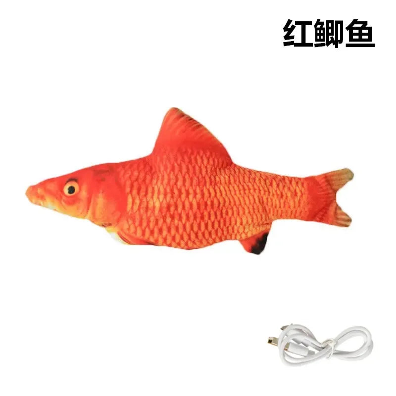 USB Rechargeable Electric Moving Fish Interactive Cat Toy Simulation Jumping Kitten Plaything Fun Pet for Cats