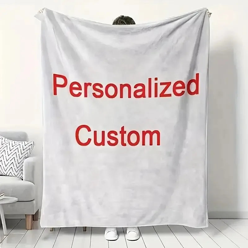 Personalized Photo Blanket Customized Print on Demand Dropshipping Warm Throw Blankets for Boyfriend Girl Friends and Family