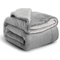 Sherpa Fleece Blanket Throw Black Soft Reversible Thick Plush Blankets Microfiber Winter Bed Blanket for Camping Couch Sofa