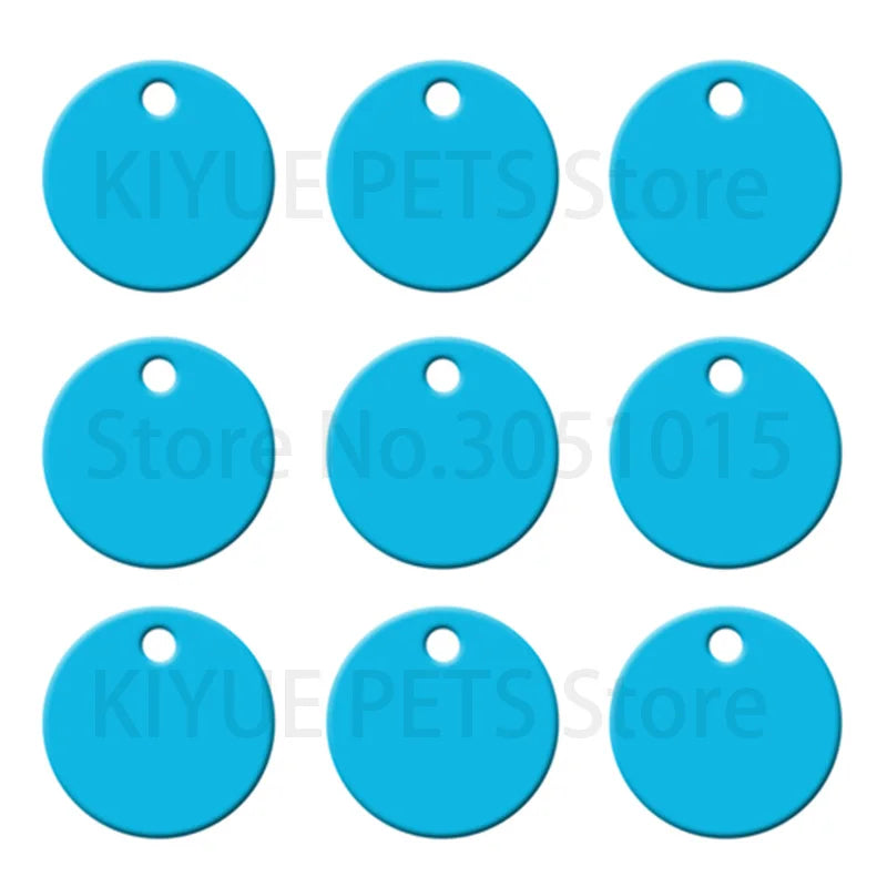 Wholesale 100pcs Round Aluminium Dog ID Tag Custom Cat Dogs Name Pet ID Tags Plate Tags Round For Pets Dog Necklace Pendant