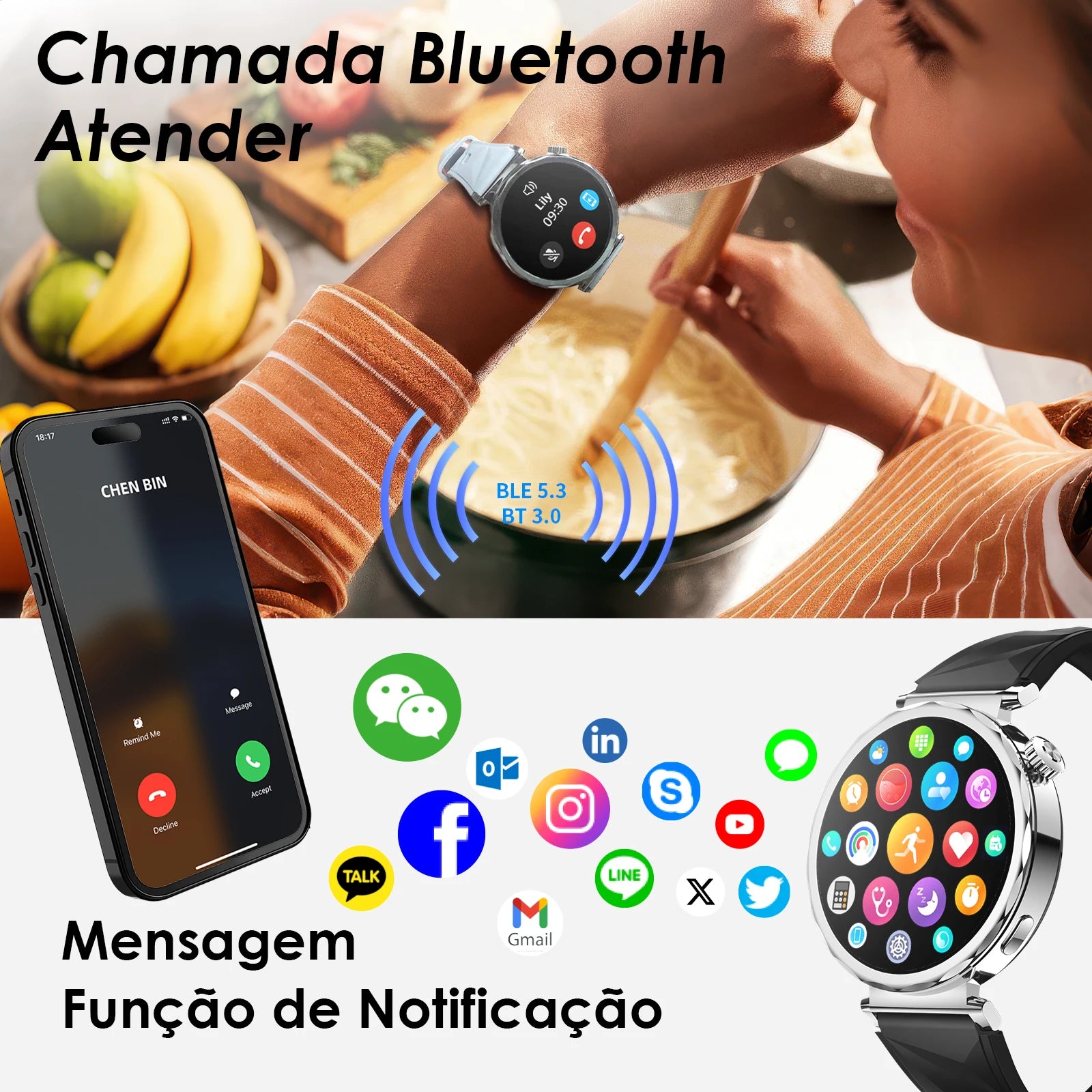 Auraif Ella 4: Relógio Inteligente