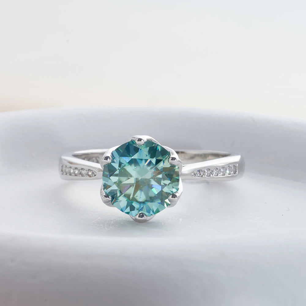 JoyceJelly 3ct Colorful Moissanite Rings with GRA S925 Sterling Silver Luxury Jewelry For Women Timeless Trends Wedding Bands