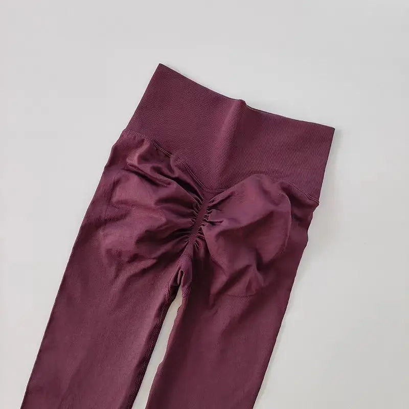 Legging Yoga Feminina Cintura Alta Sem Costura Push Up Legging Esportiva Fitness Corrida Levanta Bumbum Altamente Elástica Legging de Academia