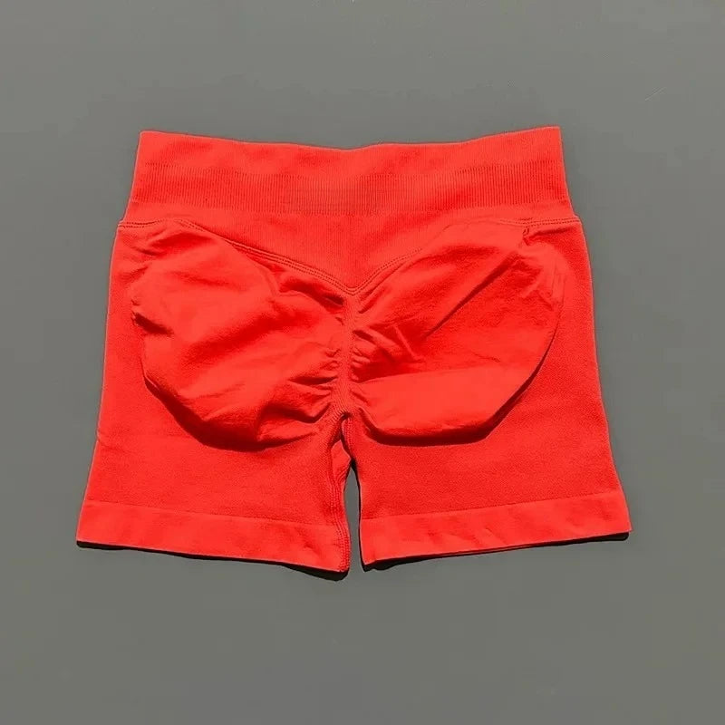 Conjuntos de Academia Femininos 2 Peças Impacto Sem Costura Fitness Yoga Roupa Esportiva Halter Top Shorts Roupa de Treino Corrida Roupa de Academia