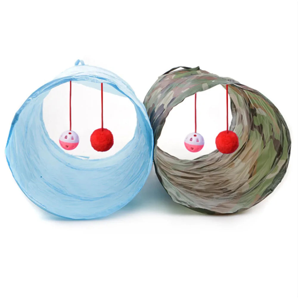 Túnel Dobrável Brinquedo para Gatos Tenda Rolante de Pano de Poliéster para Gatinhos Túnel para Gatos Brinquedo para Cachorros Túnel de Brinquedo para Gatos Pequenos Médios e Grandes