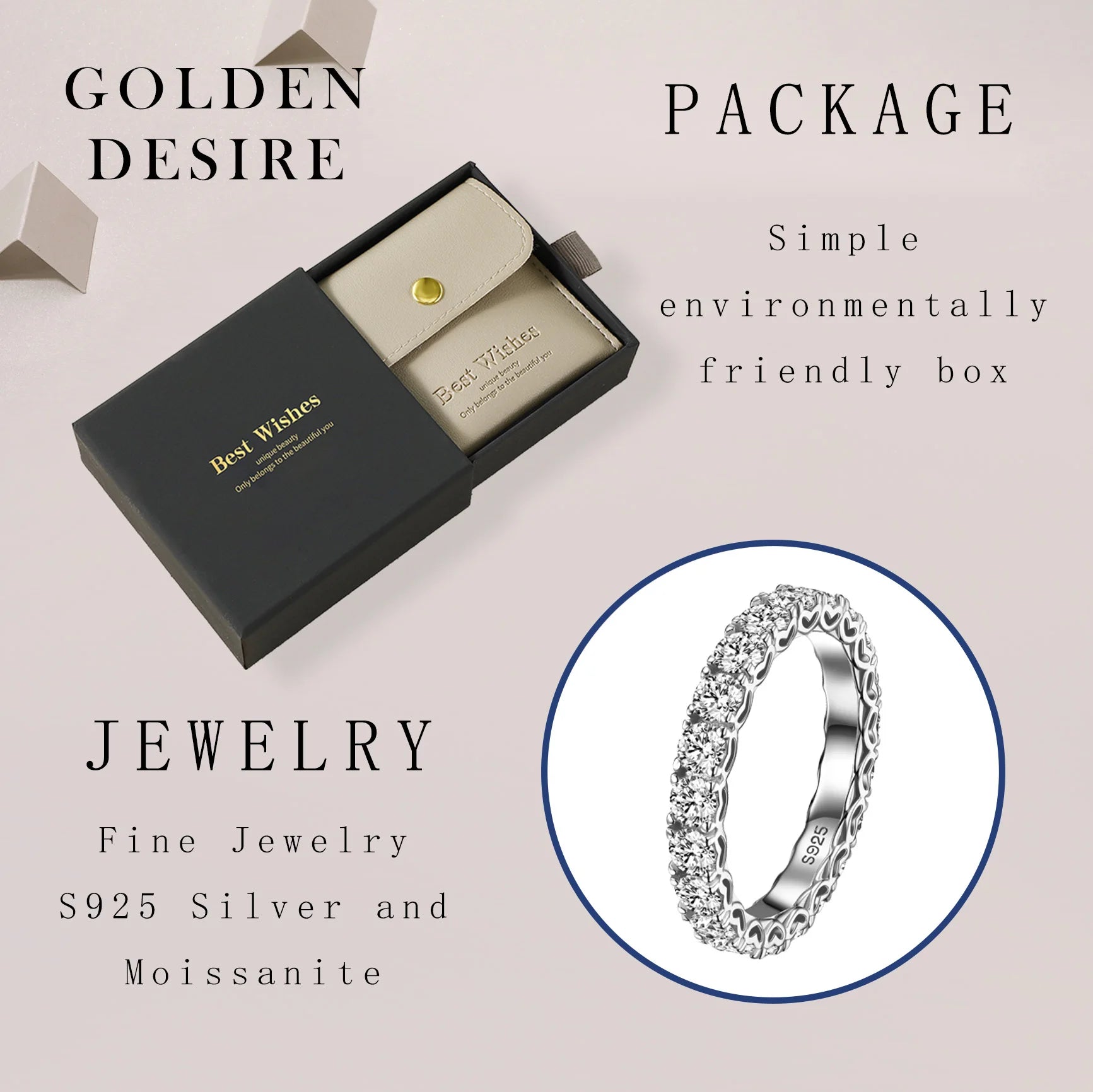 2.1ctw 925 Sterling Silver Gold Plated Heart-Shaped Moissanite Ring Luxury Hollow-Out Eternal Band Hot Fashion Jewelry Accessory