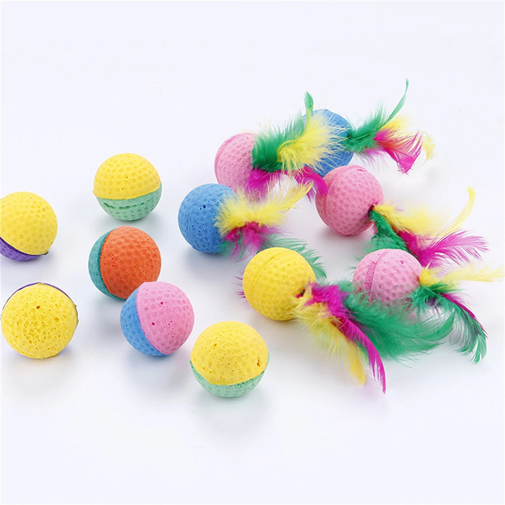 50pcs Indoor Kitten Toys Interactive Cat Latex Ball Toys for Exercise Chase