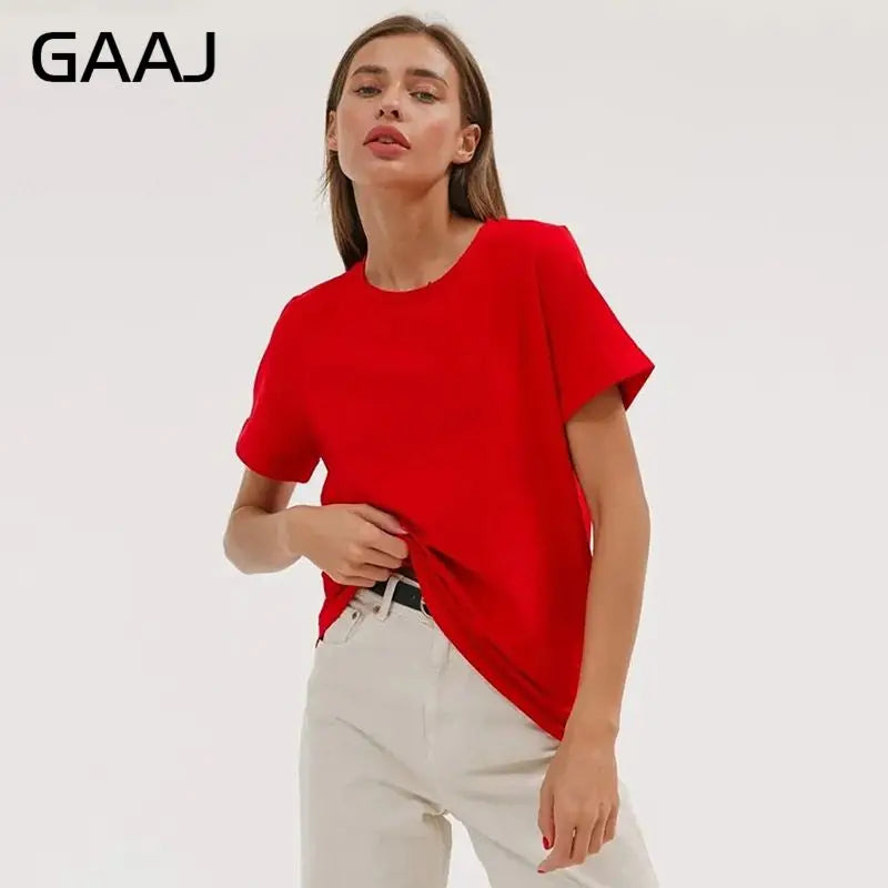 Camiseta Feminina 3XG 4XG 100 Algodão Oversized Casual Lisa Manga Curta Verão Top Básico de Rua Roupa de Qualidade - Rosa 4XG