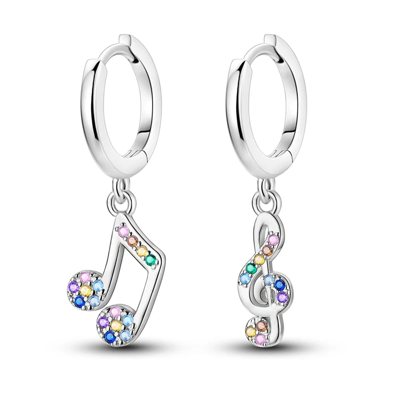 Love Heart Earrings 925 Sterling Silver Original Shining Zircon Heart Hoop Earrings For Women Wedding Anniversary Jewelry Gift
