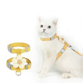 Coleira e Guia para Gatos, Peitoral Ajustável para Cães Pequenos, Guia Respirável para Animais de Estimação, Peitoral para Passeio, Alça para Cães
