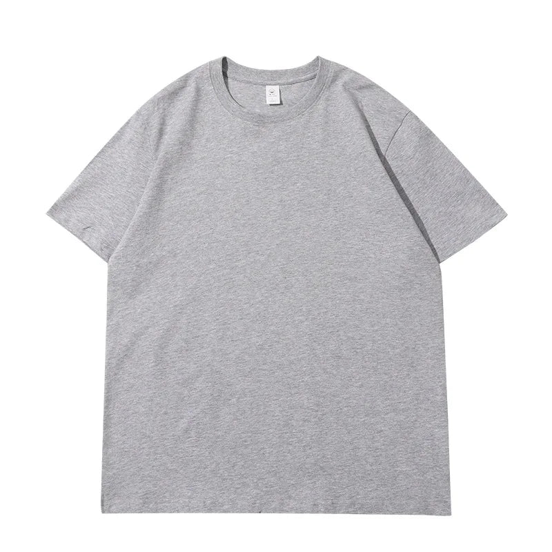 Camiseta de verão feminina algodão 2026 cor sólida solta camiseta casual coreana tops malha regata manga curta gola redonda feminina blusas