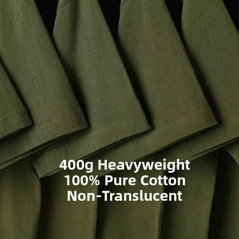 600g Heavyweight Pure Cotton Ort Sve T-irt Ex Summer Loose Casual Versatile  Color Base Irt Top
