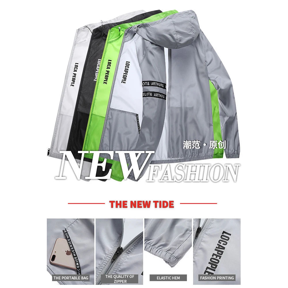Roupas Ultraleves Impermeáveis com Proteção Solar Jaqueta Bicicleta Masculina de Verão Secagem Rápida Corrida Acampamento Casaco Respirável Jaqueta Fina